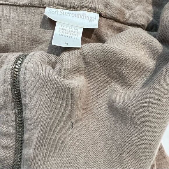 Soft Surroundings Brown Zipper Cowl Neck Tunic Jacket M - Picture 9 of 11